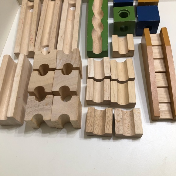 Toys Vintage Wooden Marble Run Maze With 24 Pieces Poshmark